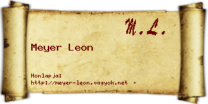 Meyer Leon névjegykártya
